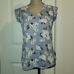✨ LOFT Floral Print V-Neck Blouse – Lavender – Size XSP ✨